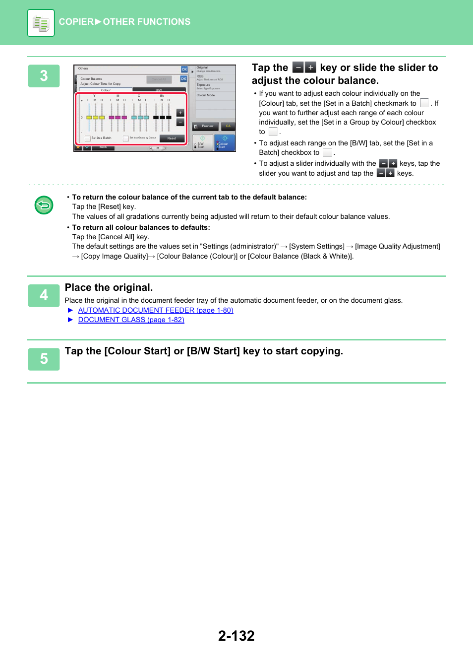 Place the original, Copier ► other functions | Sharp MX-6070N User Manual | Page 296 / 935