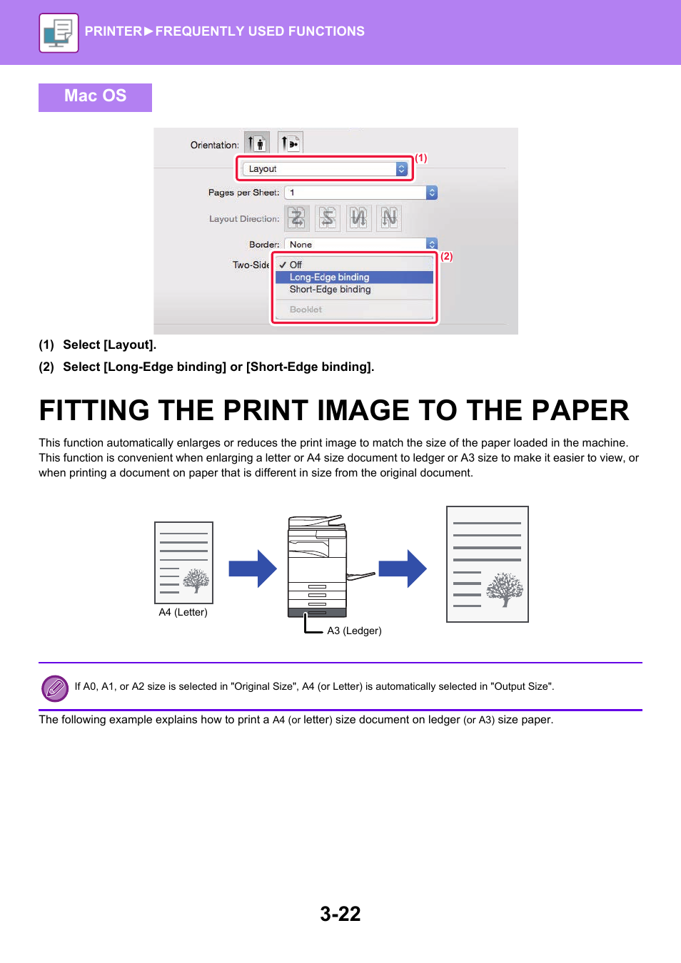 Fitting the print image to the paper -22, Fitting the print image to the paper, Mac os | Sharp MX-6070N User Manual | Page 329 / 935