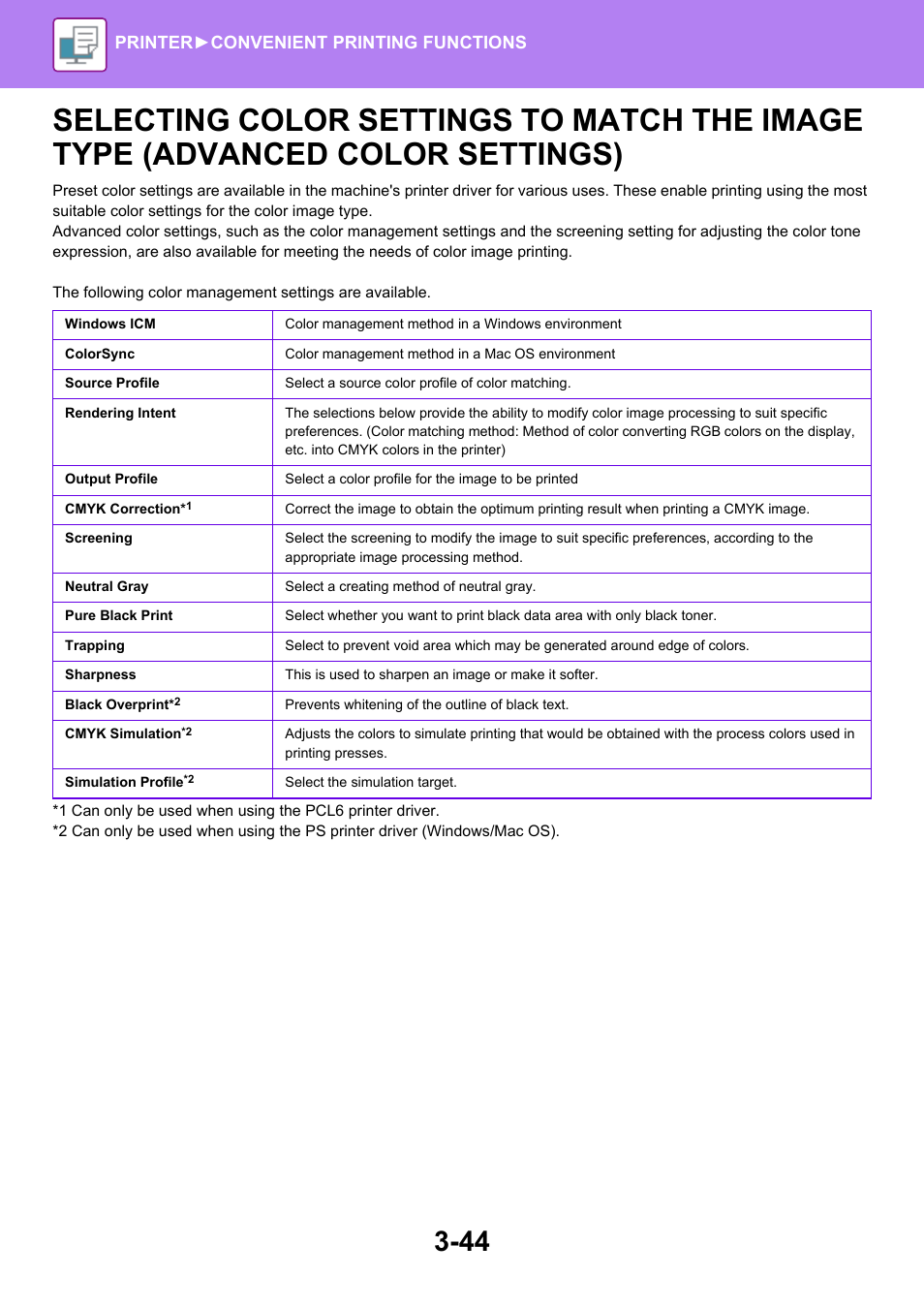 Selecting color settings to match, The image type (advanced color settings) -44 | Sharp MX-6070N User Manual | Page 351 / 935