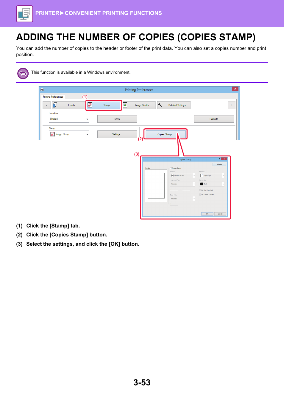 Adding the number of copies (copies, Stamp) -53, Adding the number of copies (copies stamp) | Sharp MX-6070N User Manual | Page 360 / 935