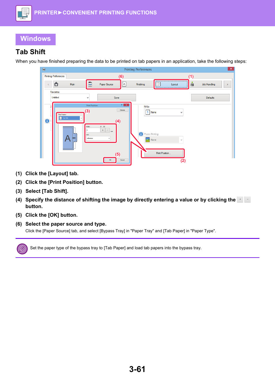 Tab shift, Windows | Sharp MX-6070N User Manual | Page 368 / 935