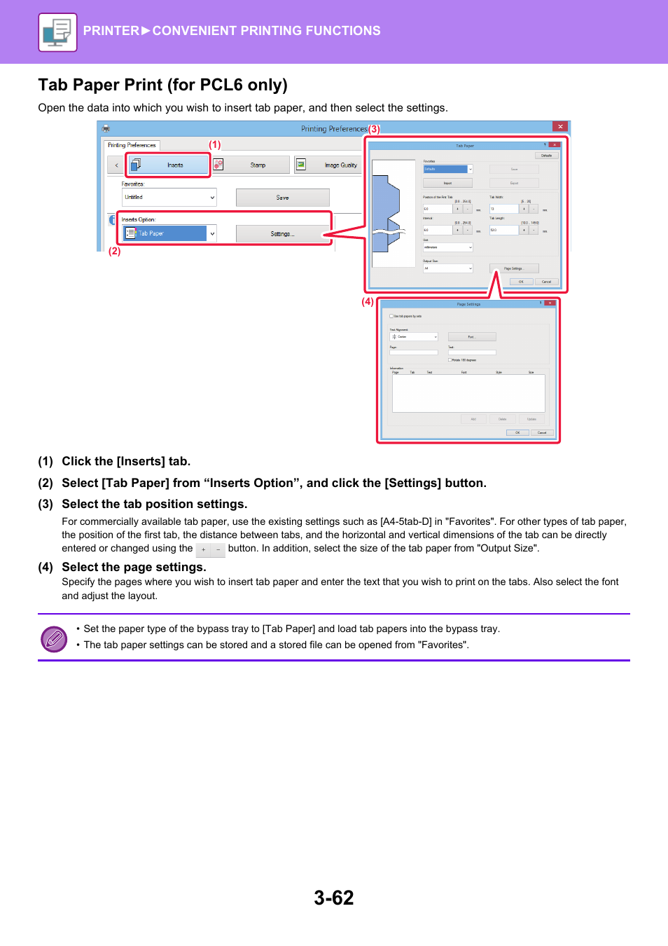 Tab paper print (for pcl6 only) | Sharp MX-6070N User Manual | Page 369 / 935