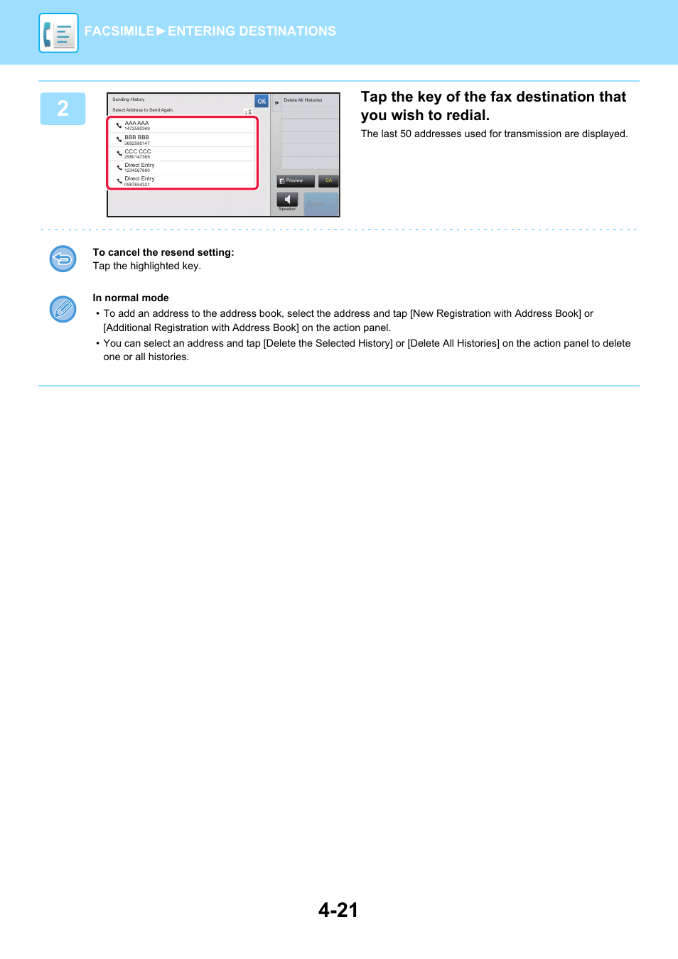 Facsimile► entering destinations | Sharp MX-6070N User Manual | Page 424 / 935