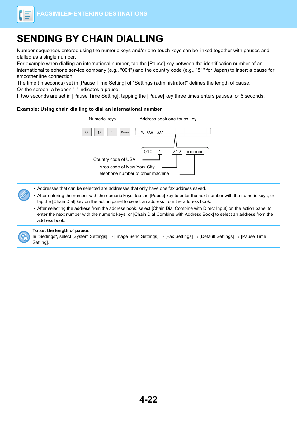 Sending by chain dialling -22, Sending by chain dialling | Sharp MX-6070N User Manual | Page 425 / 935