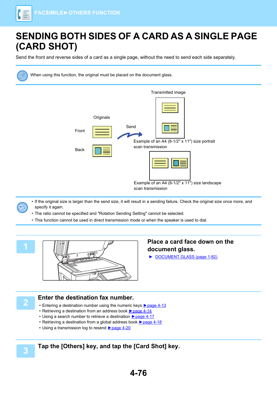 Sending both sides of a card as a | Sharp MX-6070N User Manual | Page 479 / 935