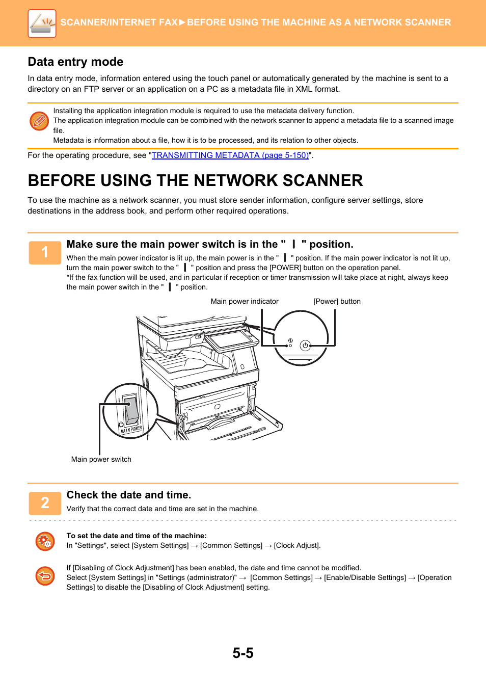 Before using the network scanner, Data entry mode | Sharp MX-6070N User Manual | Page 534 / 935