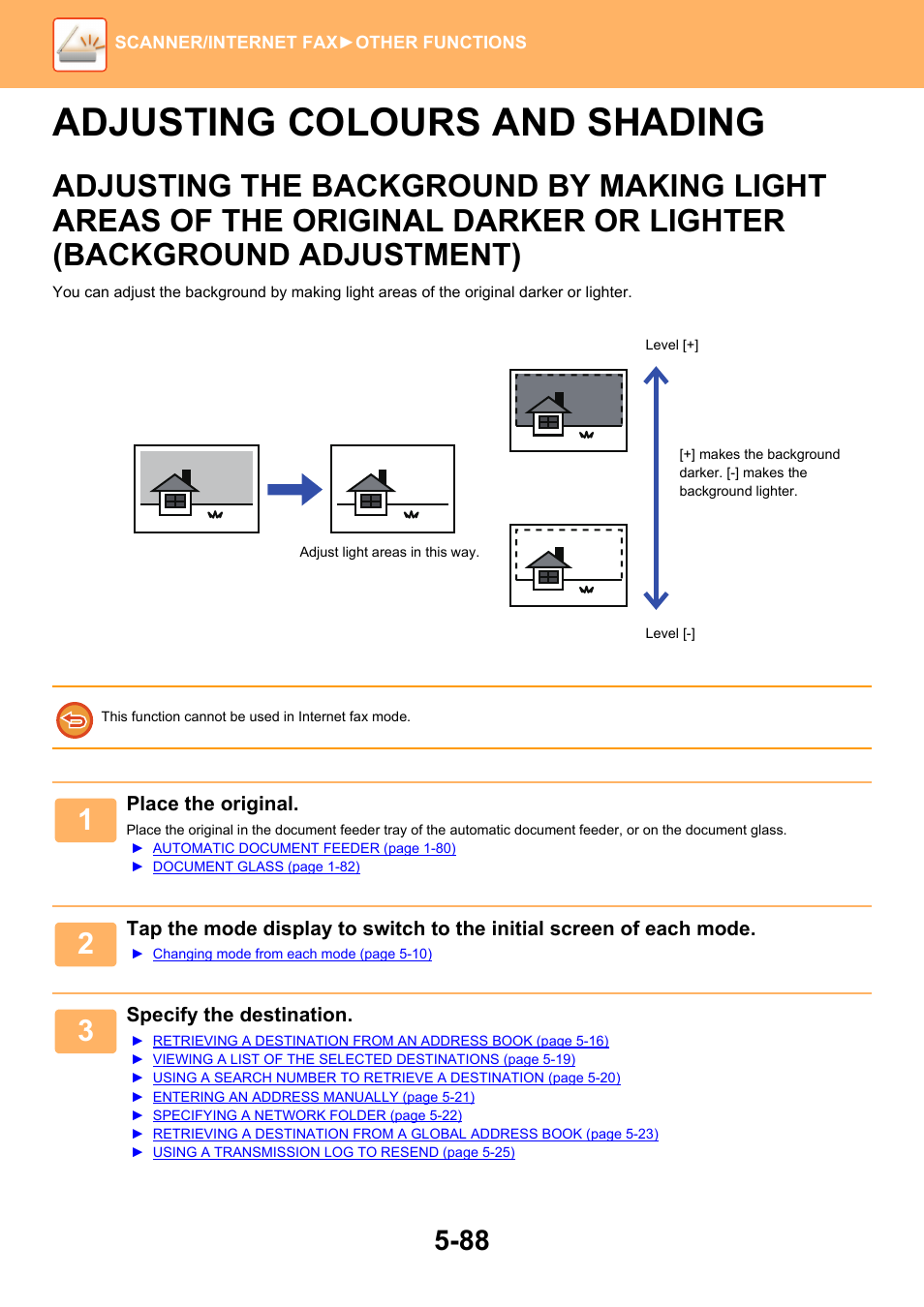 Adjusting colours and shading -88, Adjusting the background by making, Adjusting colours and shading | Sharp MX-6070N User Manual | Page 617 / 935