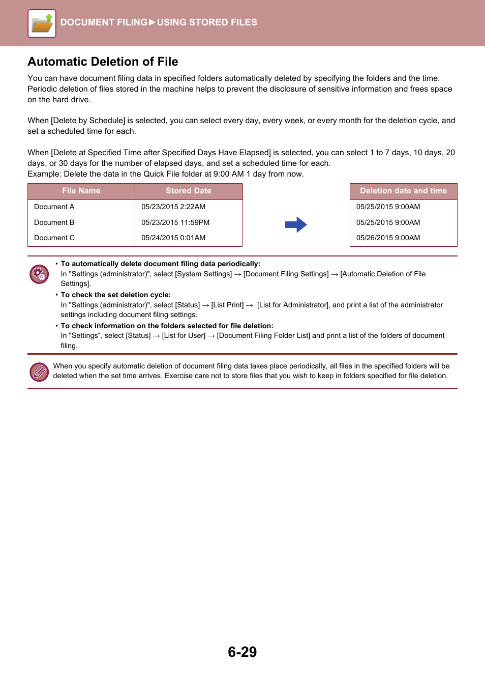 Automatic deletion of file | Sharp MX-6070N User Manual | Page 709 / 935