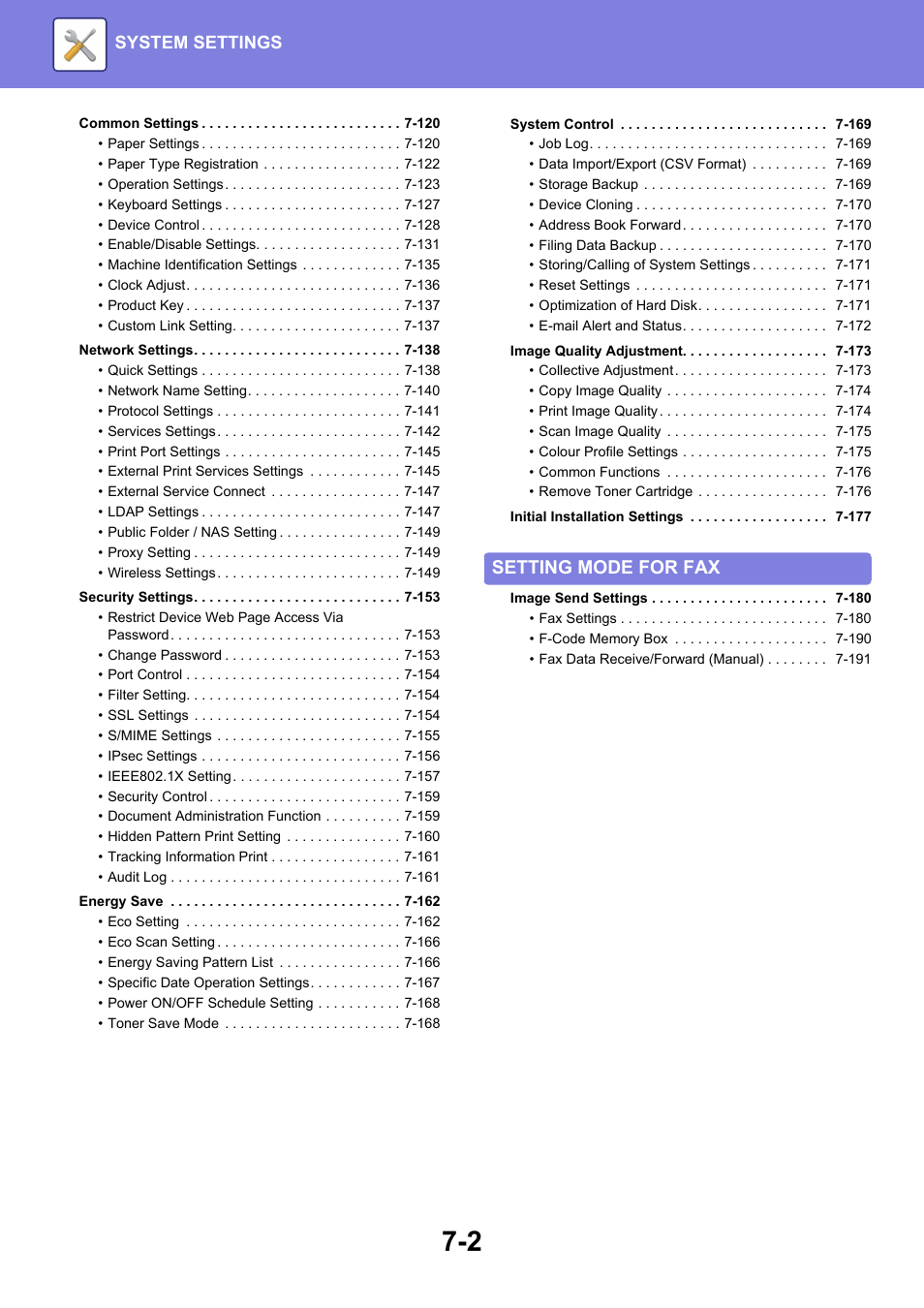 Setting mode for fax | Sharp MX-6070N User Manual | Page 717 / 935