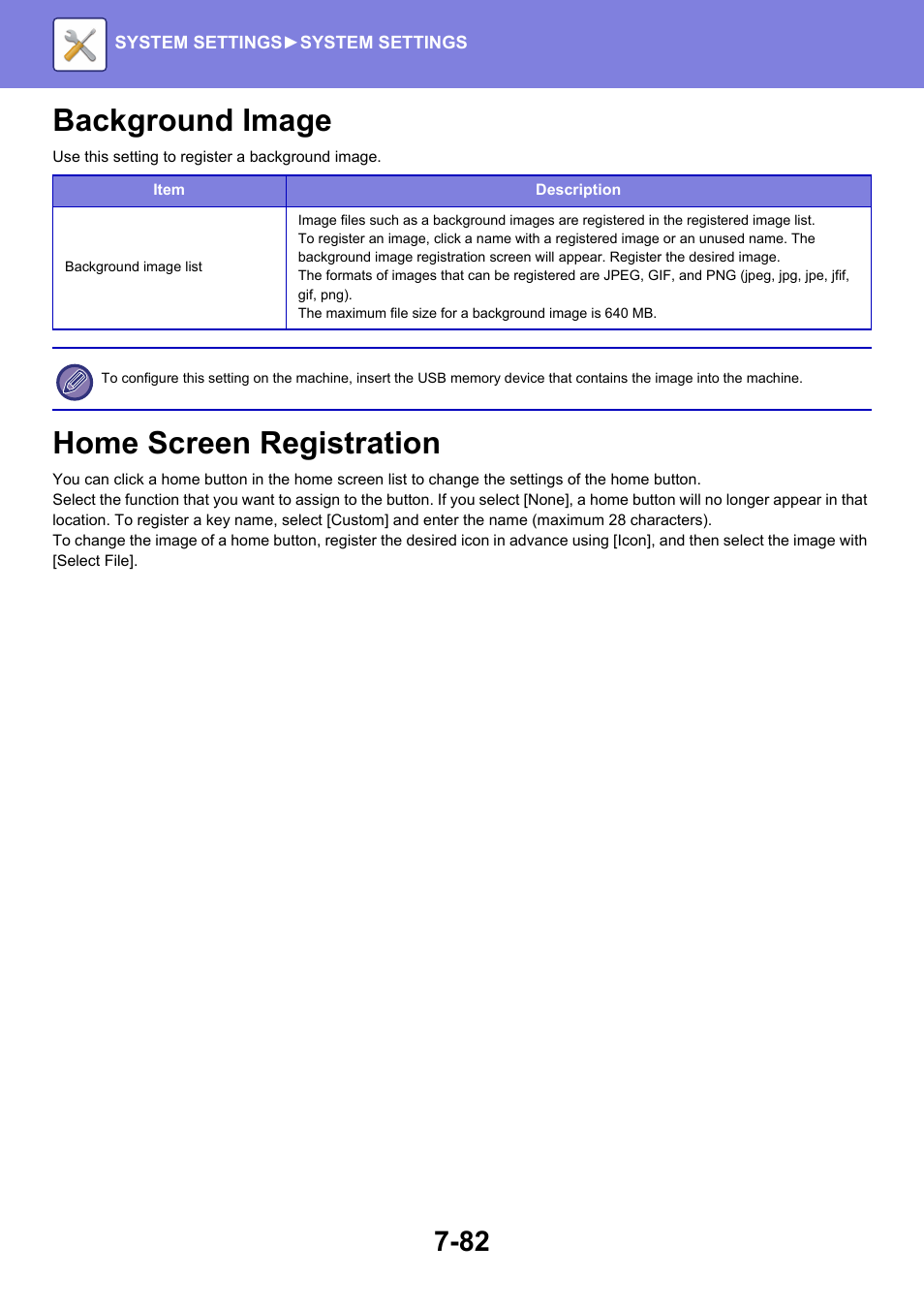 Background image -82, Home screen registration -82, Background image | Home screen registration | Sharp MX-6070N User Manual | Page 797 / 935