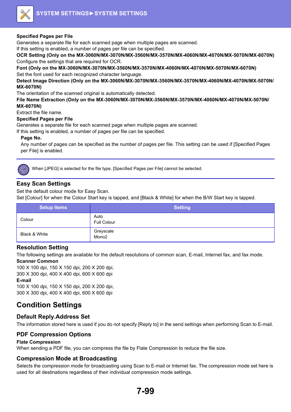 Condition settings | Sharp MX-6070N User Manual | Page 814 / 935