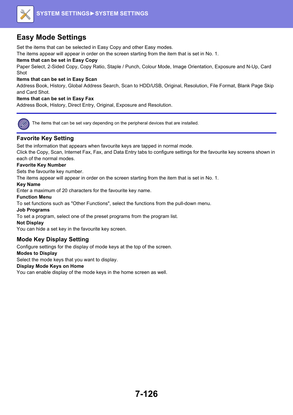 Easy mode settings | Sharp MX-6070N User Manual | Page 841 / 935