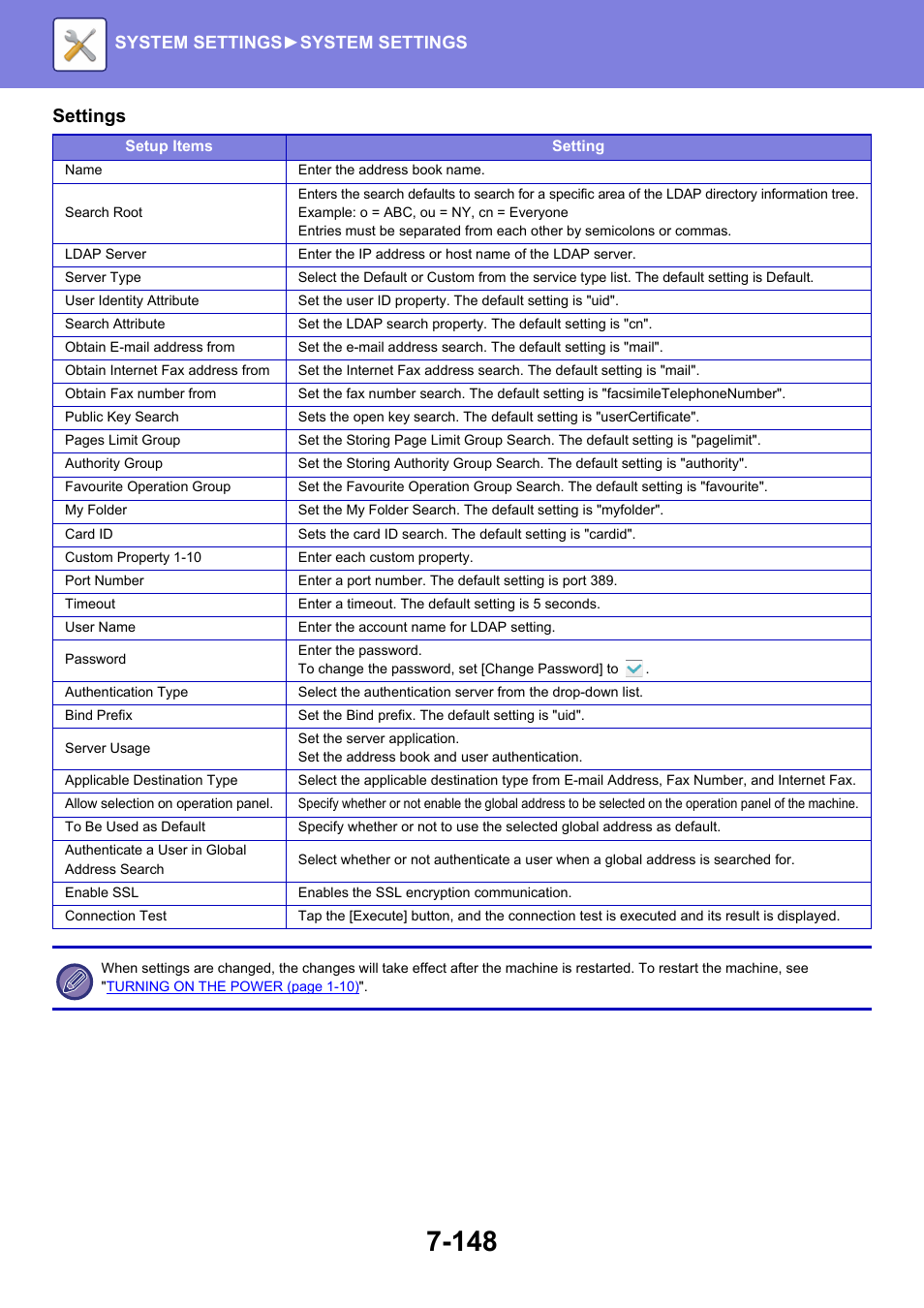 Settings, System settings► system settings | Sharp MX-6070N User Manual | Page 863 / 935