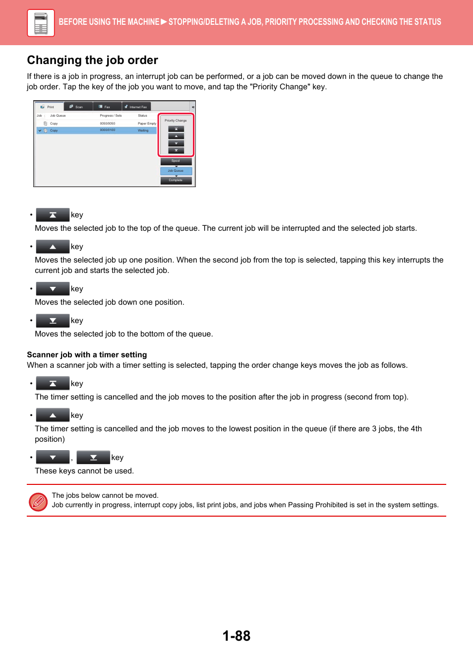 Changing the job order | Sharp MX-6070N User Manual | Page 91 / 935