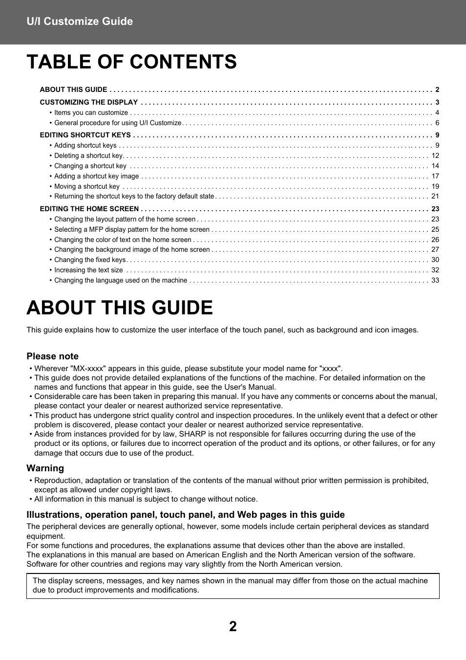 Sharp MX-6070N User Manual | Page 2 / 34