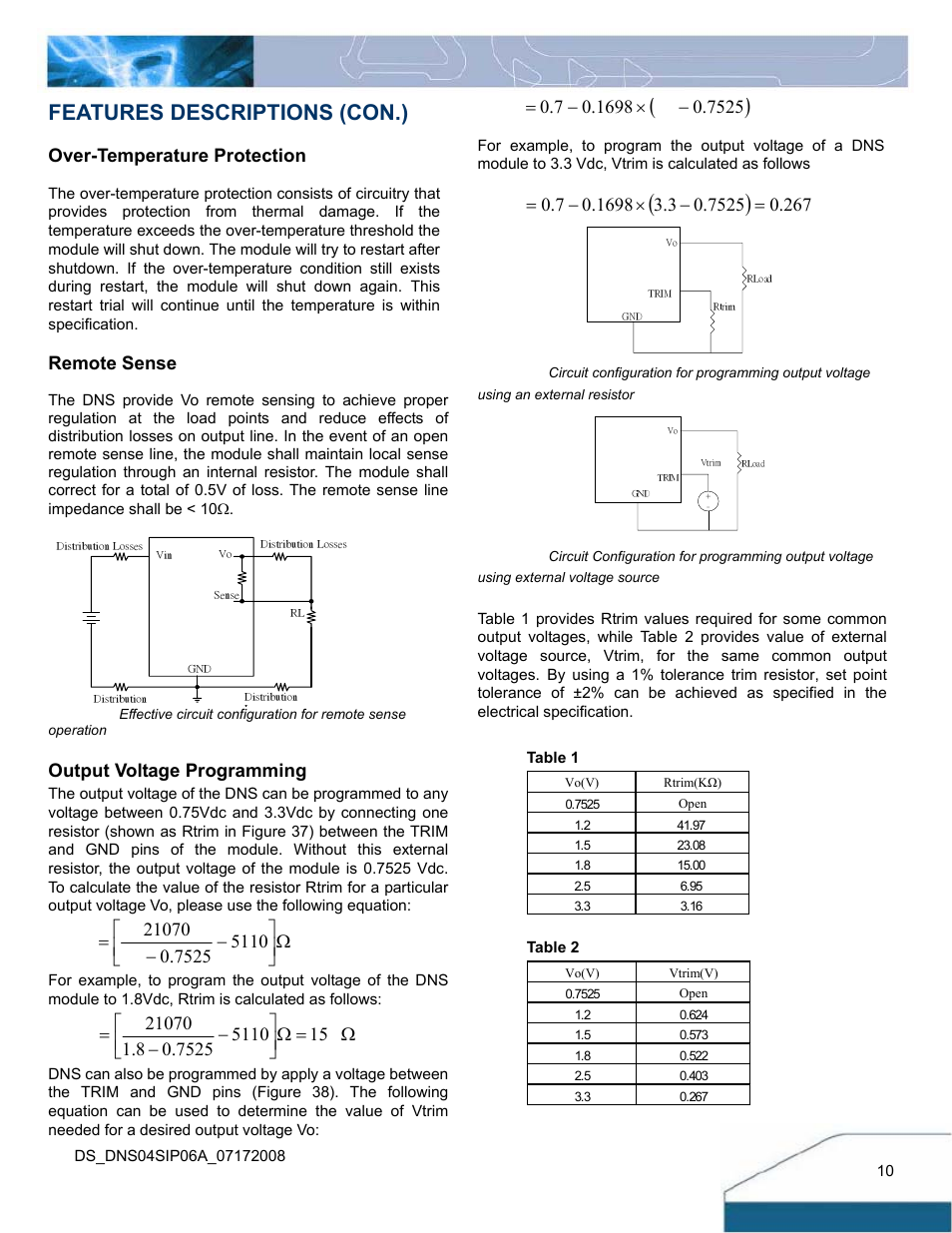 Features descriptions (con.) | Delta Electronics Delphi Series DNS User Manual | Page 10 / 16
