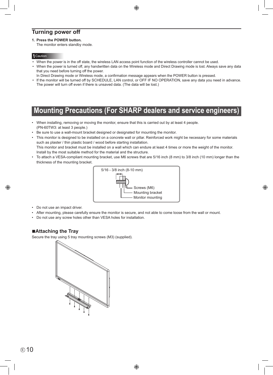 Turning power off | Sharp PN-60TW3 User Manual | Page 12 / 56