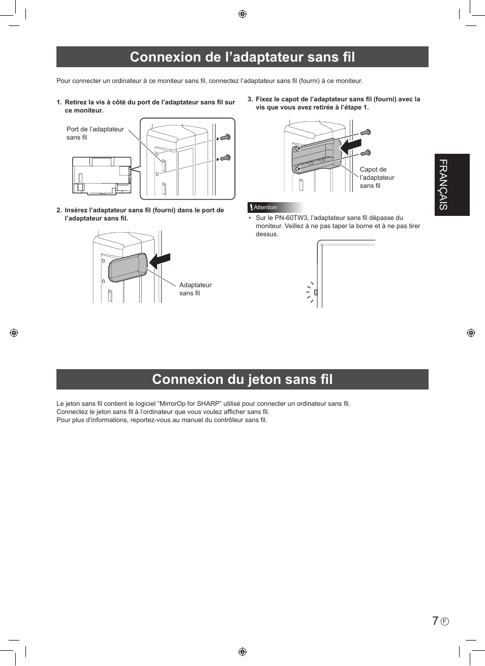 Français | Sharp PN-60TW3 User Manual | Page 19 / 56