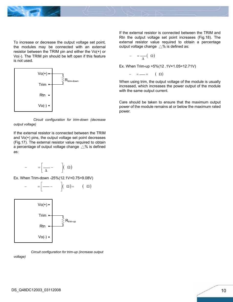 Features descriptions (con.) | Delta Electronics Q48DC User Manual | Page 10 / 13