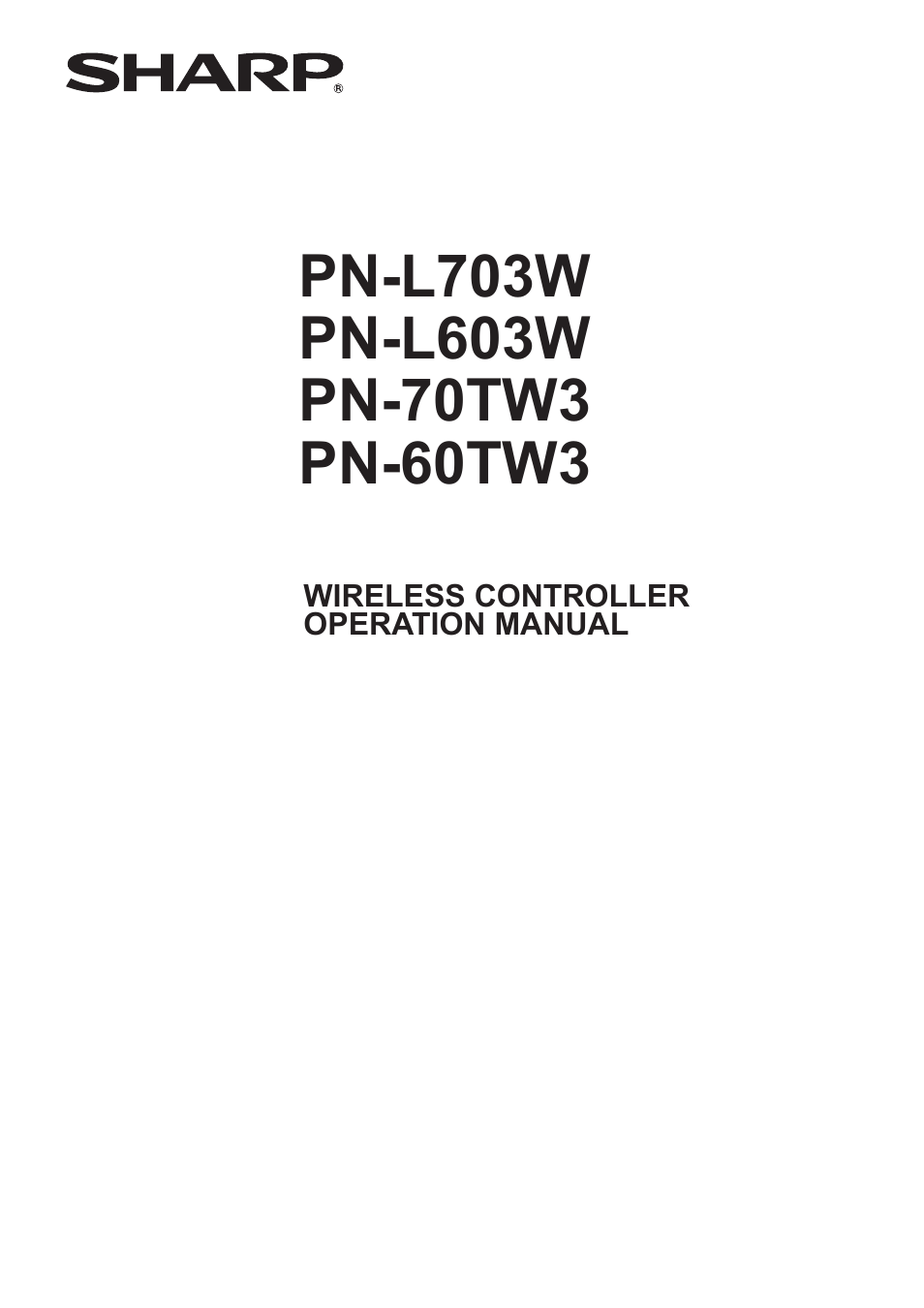 Sharp PN-60TW3 User Manual | 43 pages