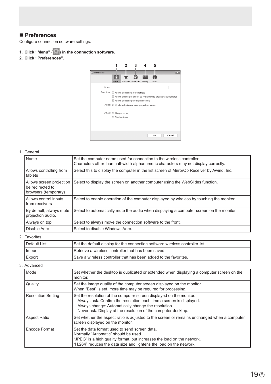 Npreferences | Sharp PN-60TW3 User Manual | Page 19 / 43