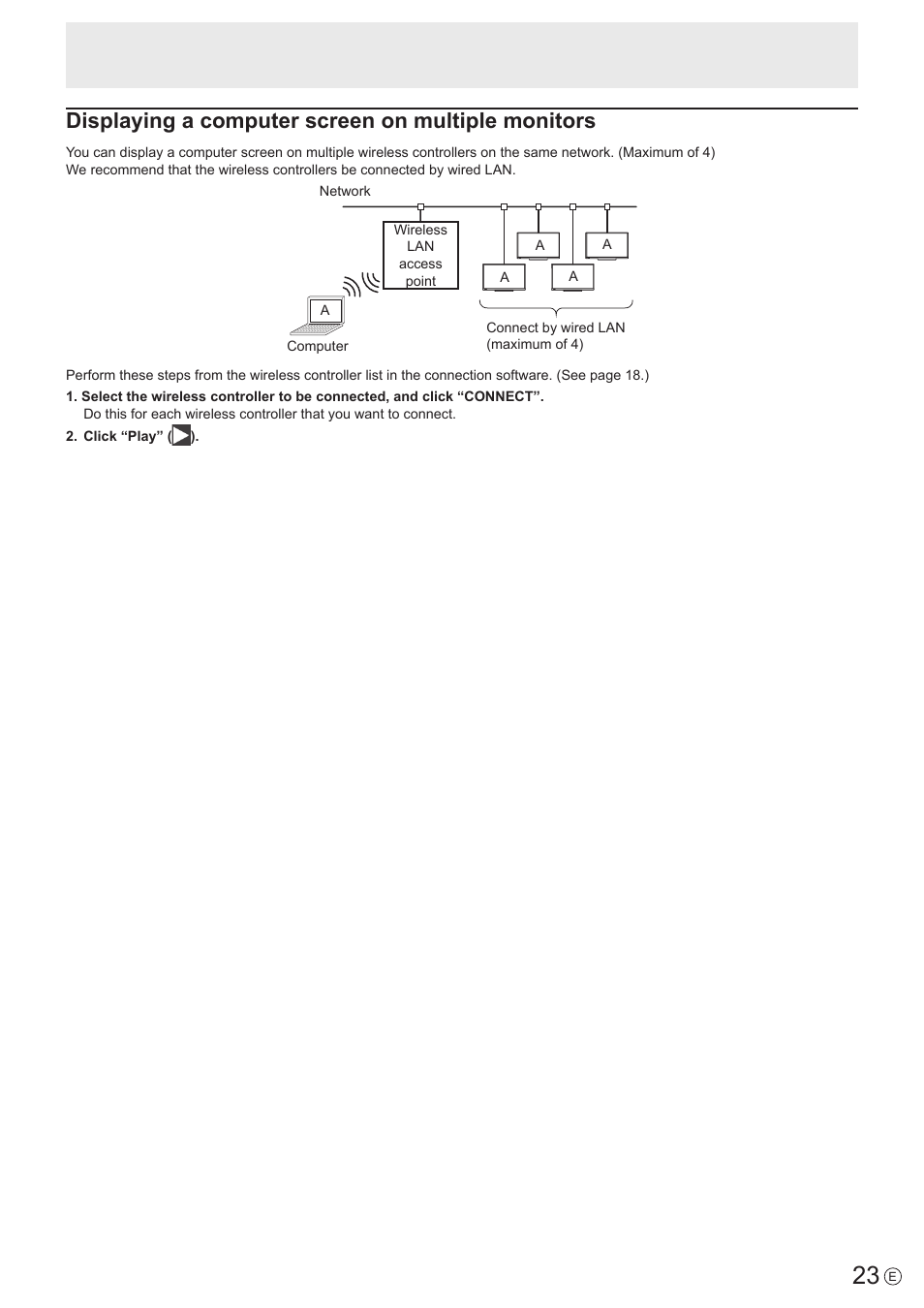 Displaying a computer screen on multiple monitors | Sharp PN-60TW3 User Manual | Page 23 / 43