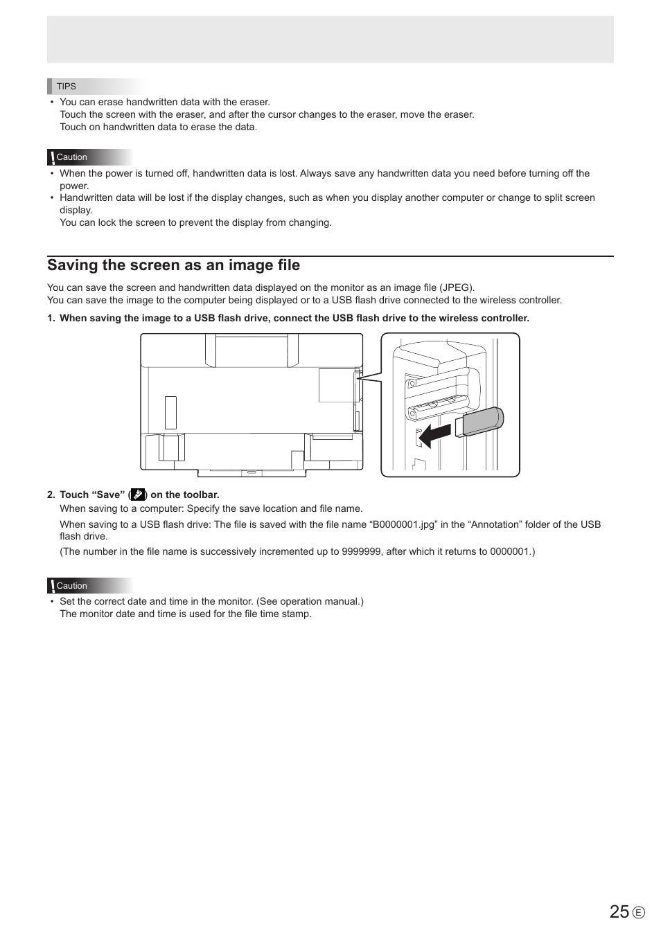 Saving the screen as an image file | Sharp PN-60TW3 User Manual | Page 25 / 43