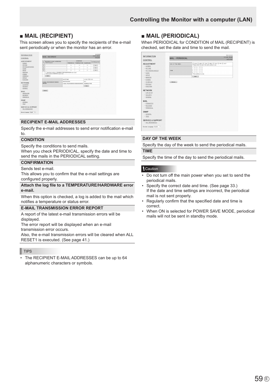 Mail (recipient) | Sharp PN-60TW3 User Manual | Page 59 / 70