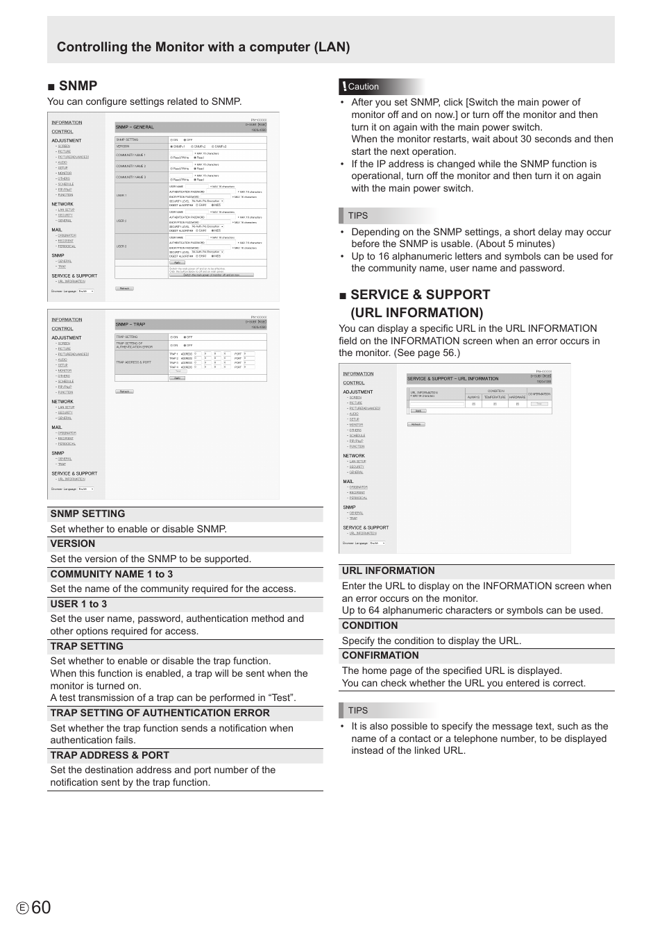 Service & support (url information) | Sharp PN-60TW3 User Manual | Page 60 / 70