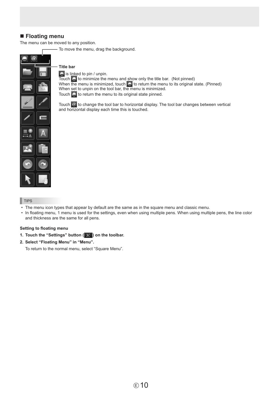 Nfloating menu | Sharp PN-60TW3 User Manual | Page 10 / 59