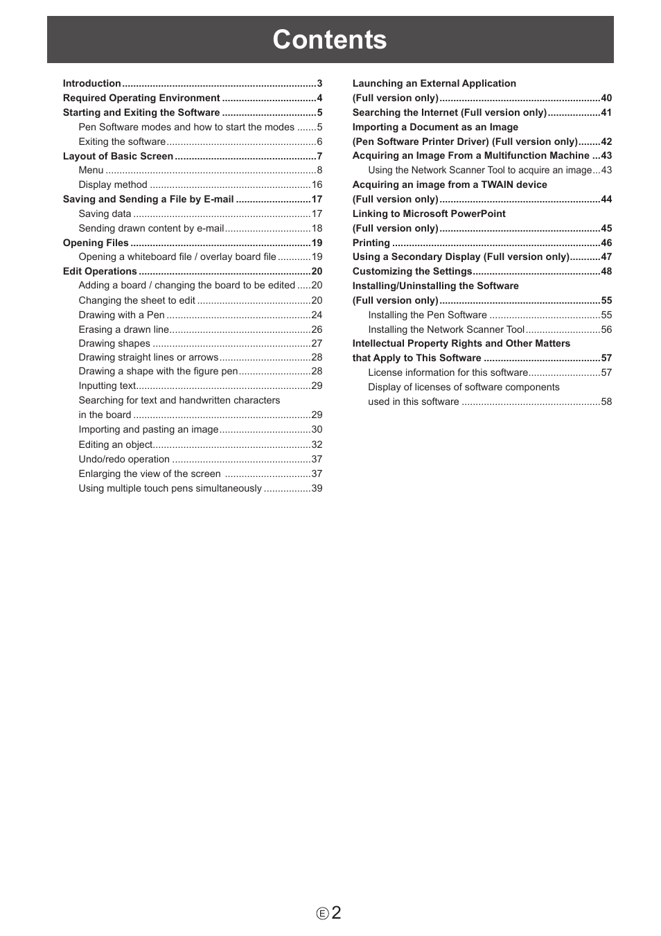 Sharp PN-60TW3 User Manual | Page 2 / 59