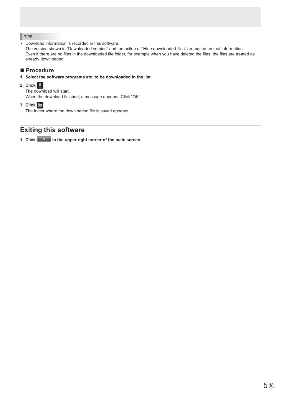 Exiting this software, Nprocedure | Sharp PN-60TW3 User Manual | Page 5 / 7