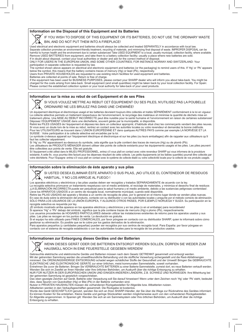 Sharp PN-H801 User Manual | Page 2 / 44