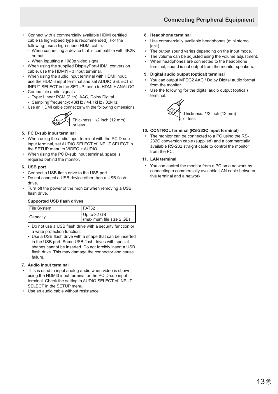 Connecting peripheral equipment | Sharp PN-H801 User Manual | Page 13 / 53