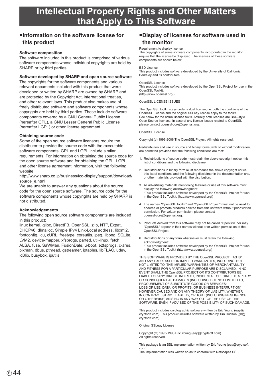 Sharp PN-H801 User Manual | Page 44 / 53