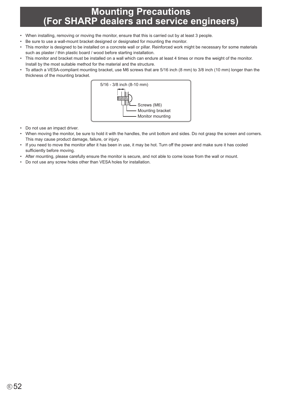 Sharp PN-H801 User Manual | Page 52 / 53