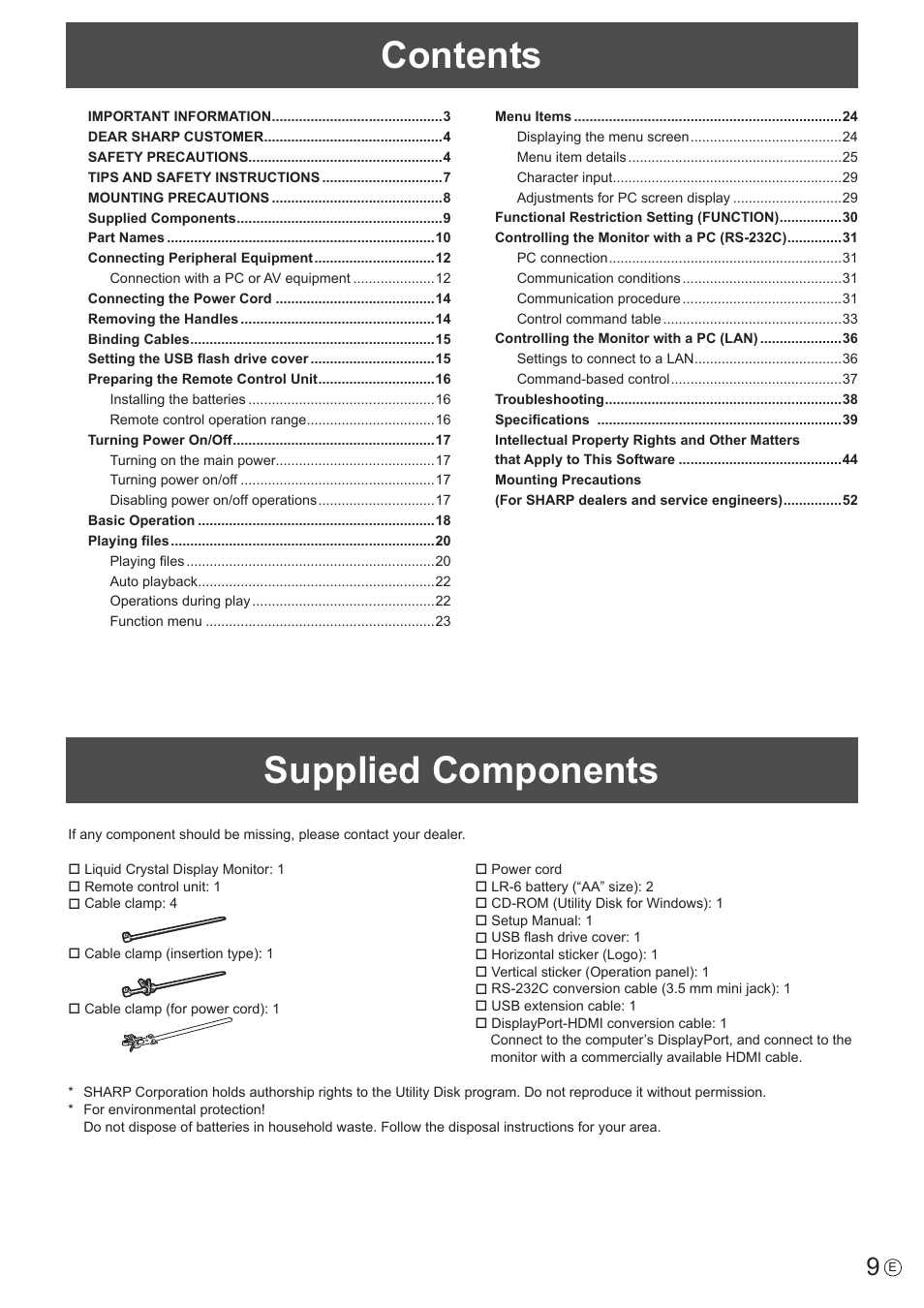 Sharp PN-H801 User Manual | Page 9 / 53