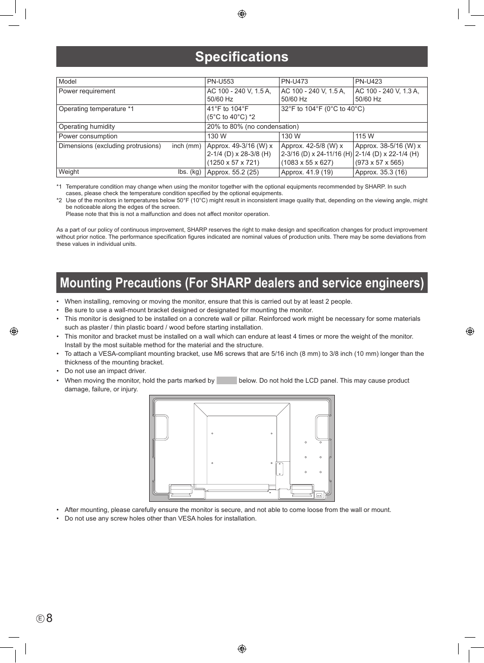 Sharp PN-U423 User Manual | Page 10 / 44