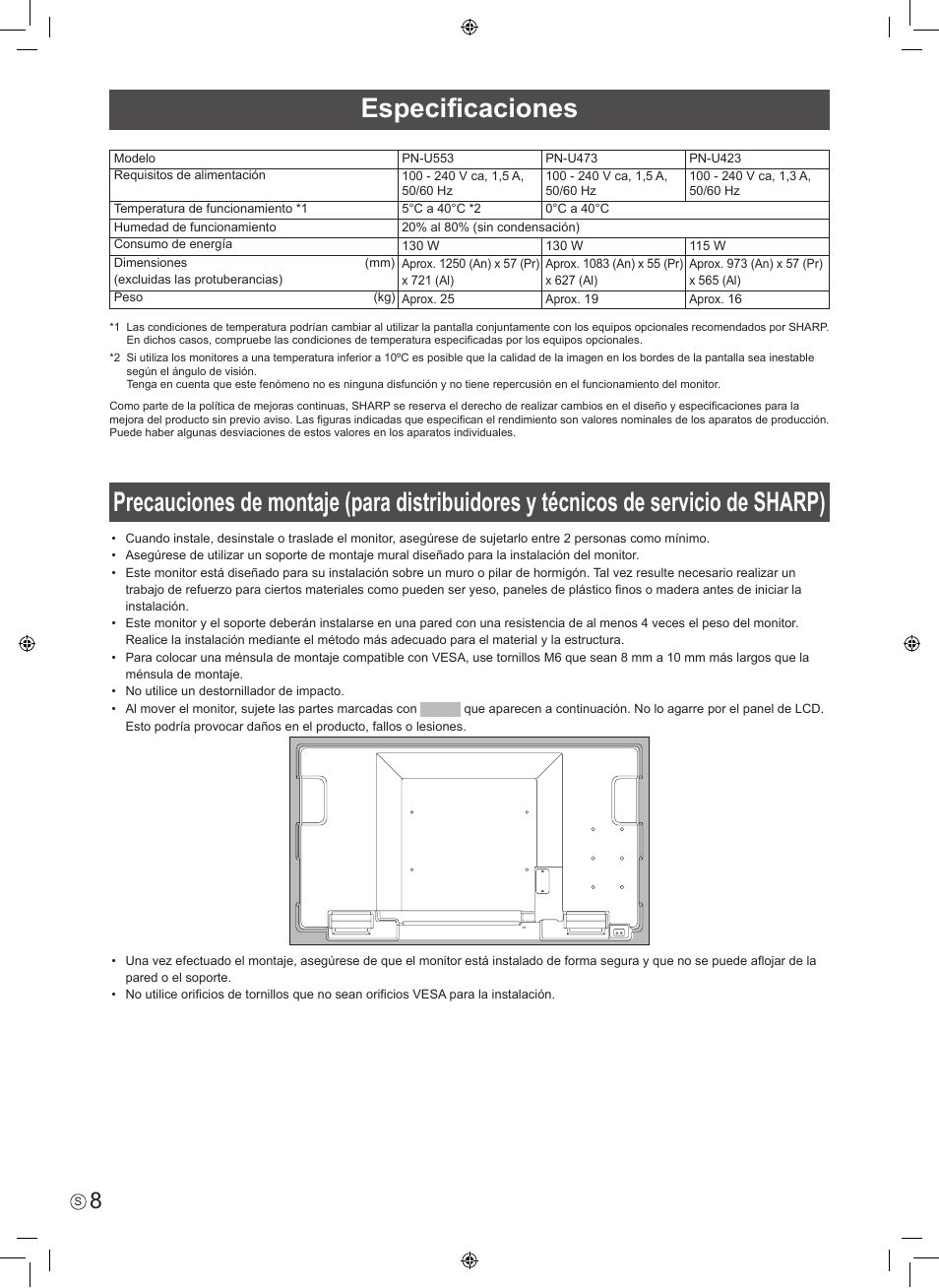 Sharp PN-U423 User Manual | Page 26 / 44