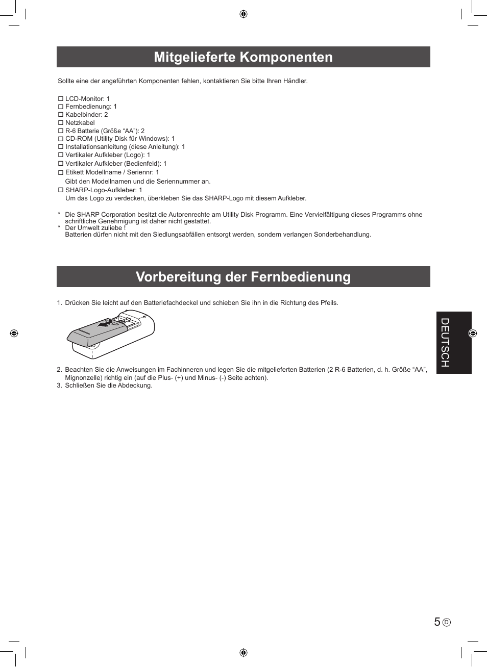 Deutsch | Sharp PN-U423 User Manual | Page 31 / 44