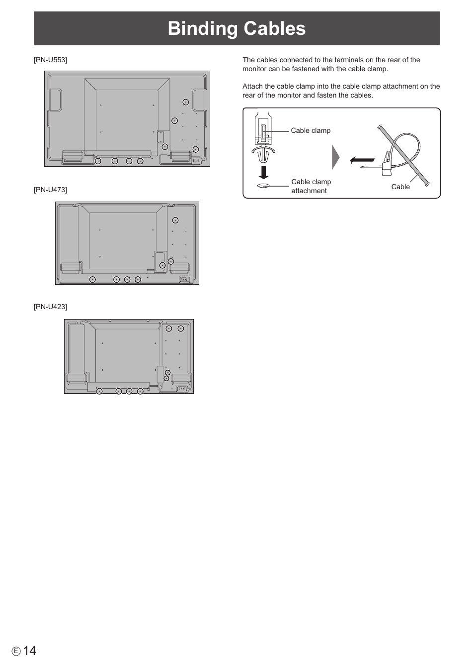 Binding cables | Sharp PN-U423 User Manual | Page 14 / 54