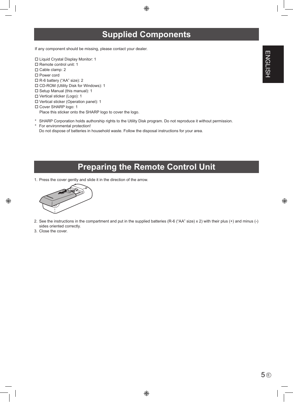 English | Sharp PN-R603 User Manual | Page 7 / 44