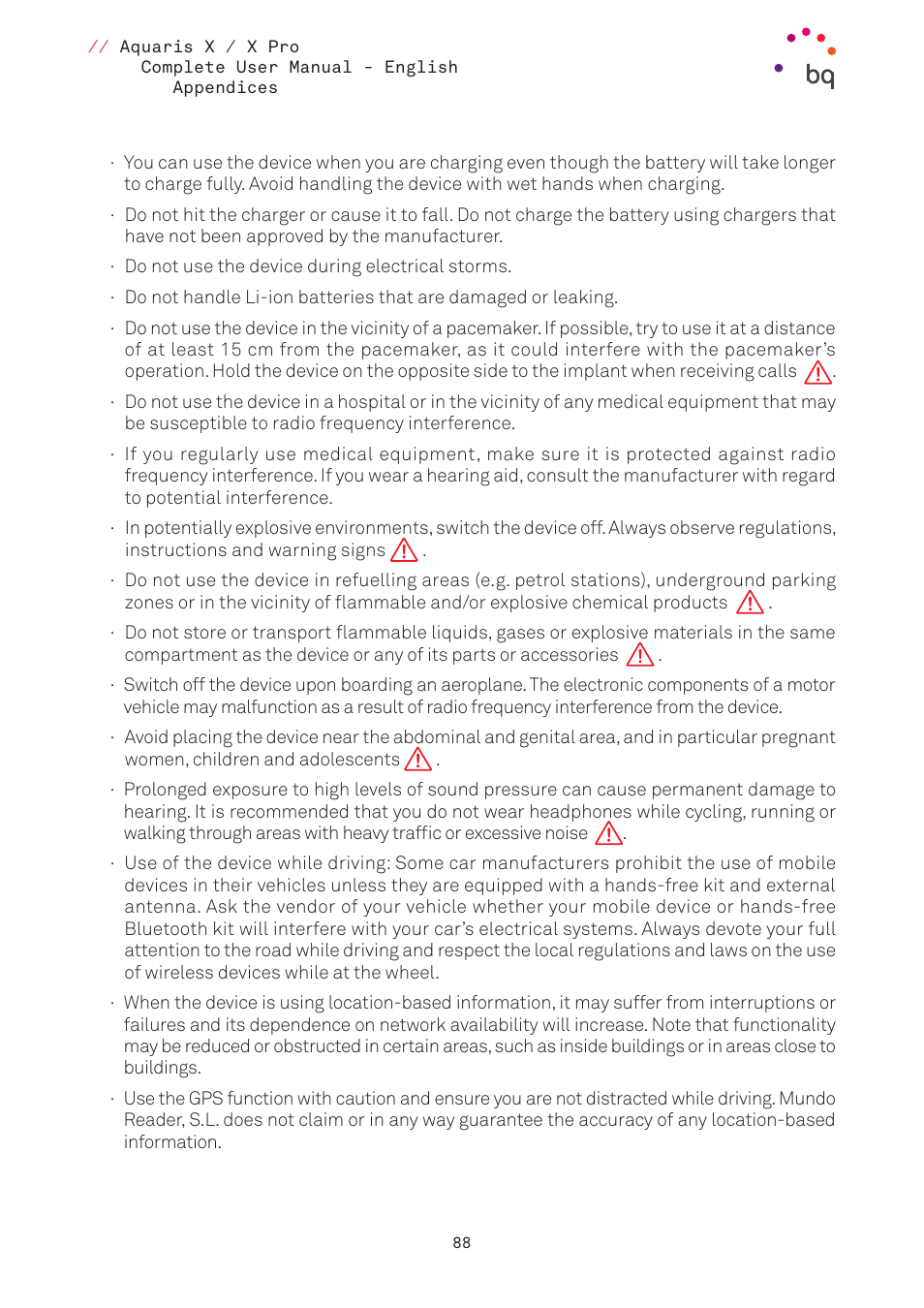 BQ Aquaris XPro User Manual | Page 88 / 93