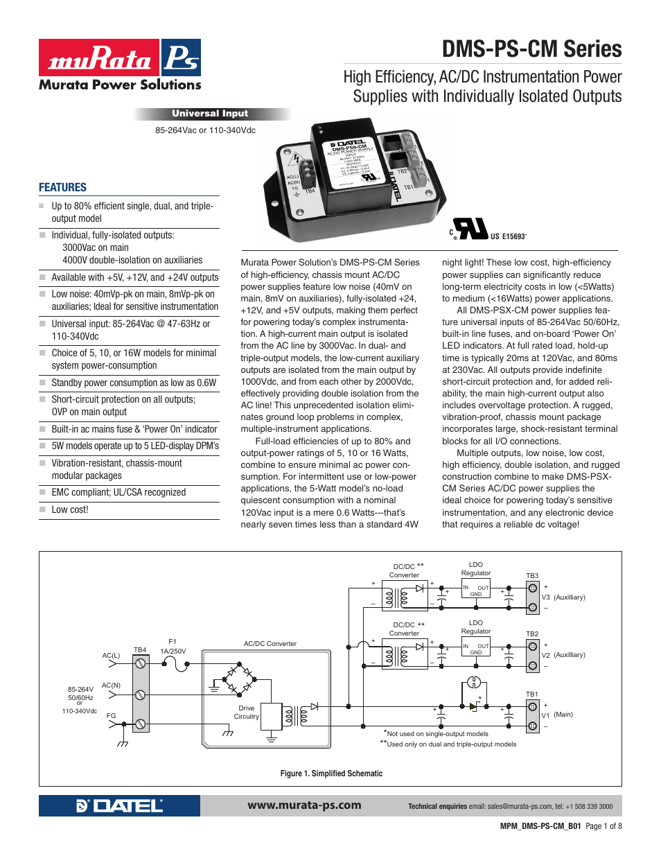Datel DMS-PS-CM User Manual | 8 pages