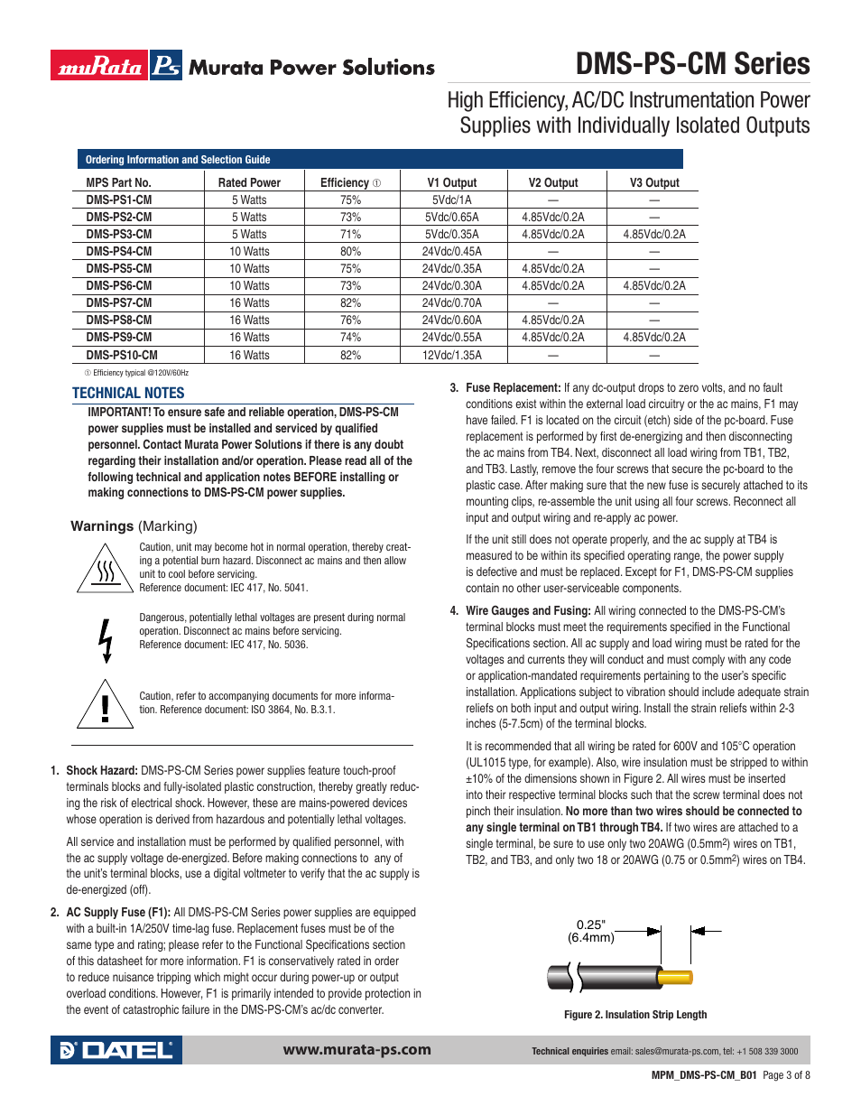 Dms-ps-cm series | Datel DMS-PS-CM User Manual | Page 3 / 8