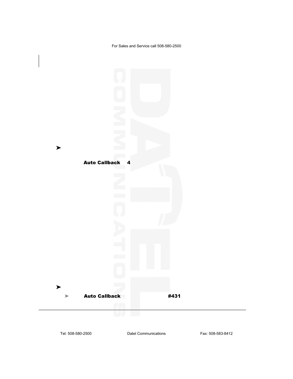 Automatic callback | Datel DKT2104-CT User Manual | Page 40 / 77