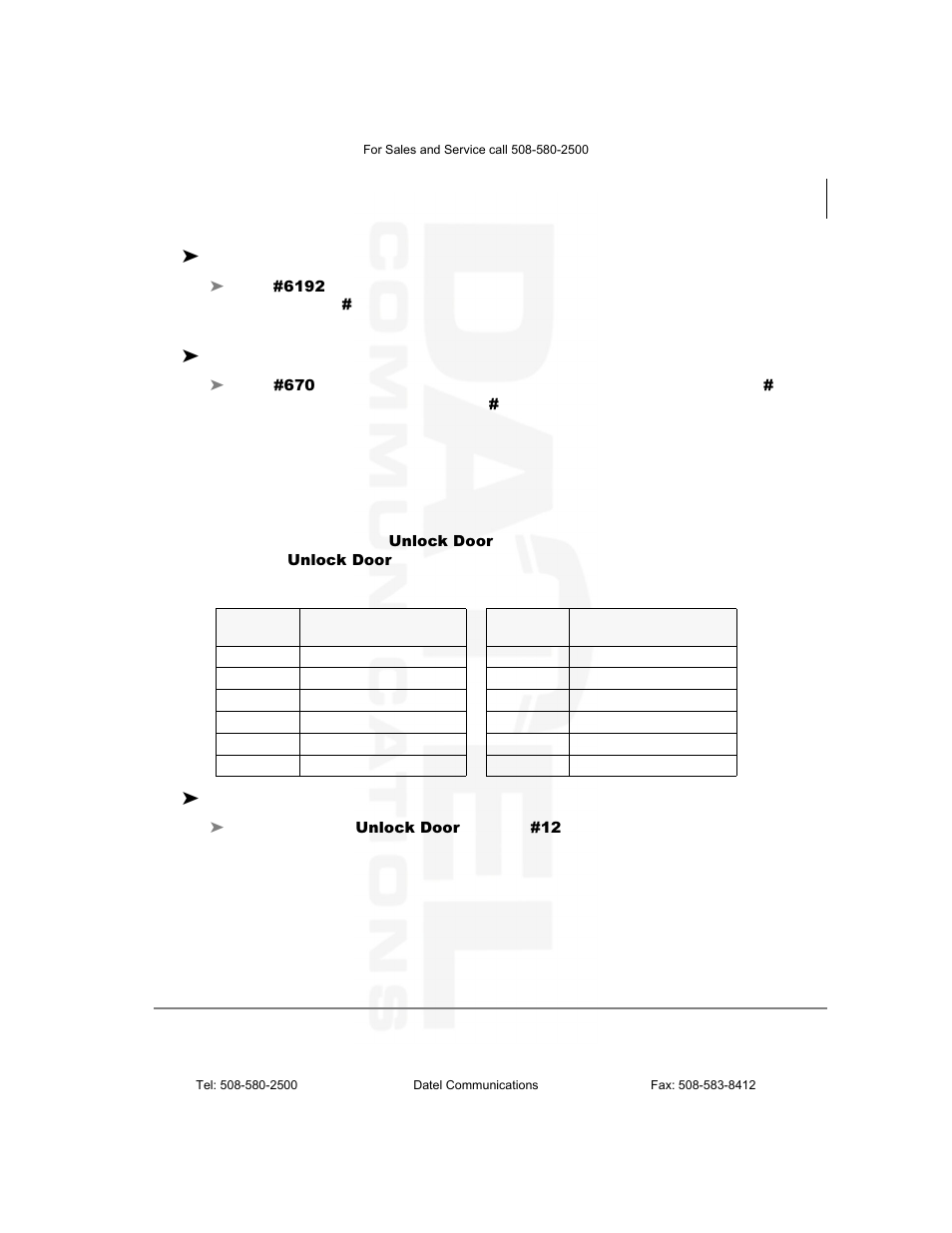 Door lock(s) | Datel DKT2104-CT User Manual | Page 51 / 77