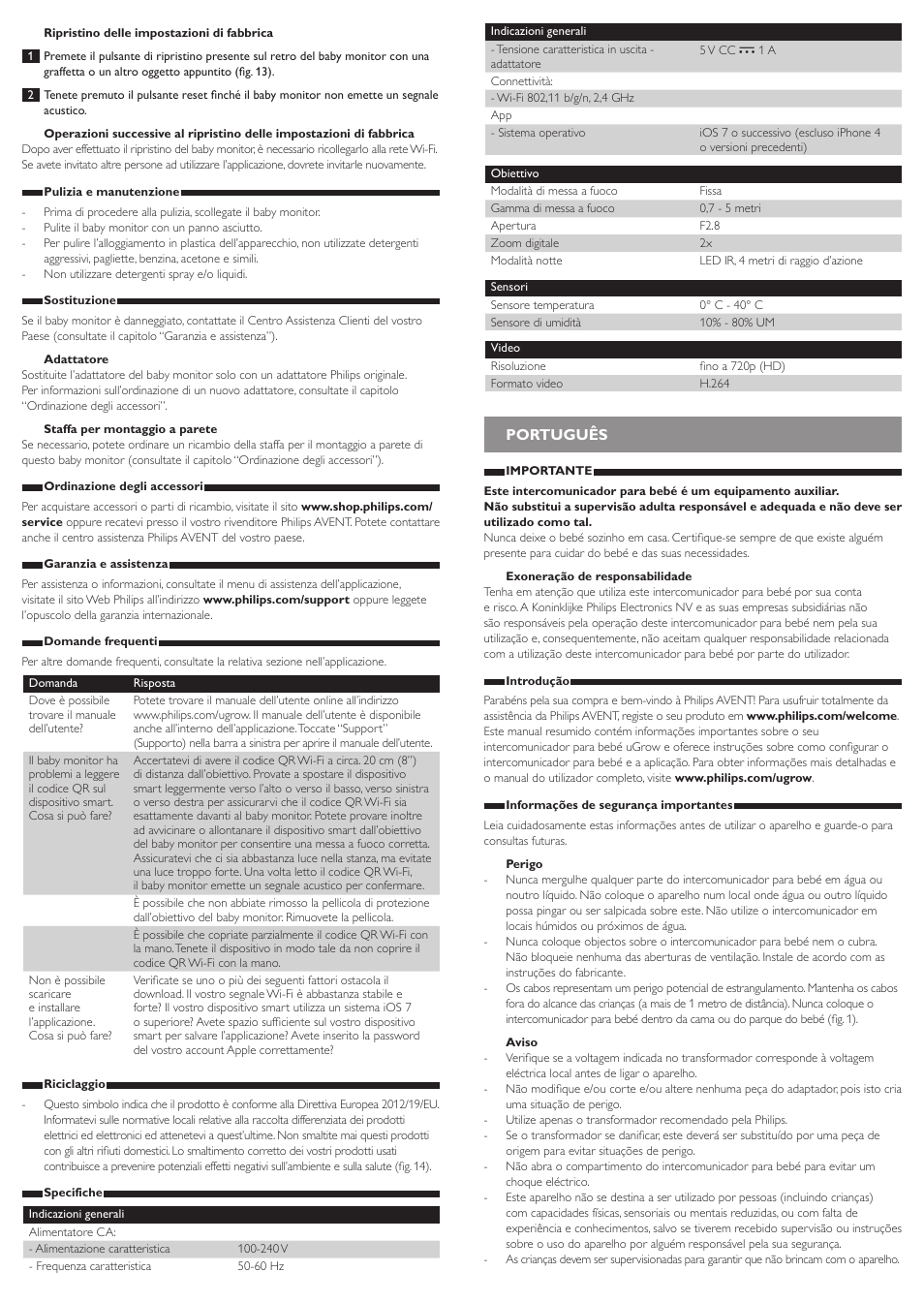 Português | Philips SCD860/05 User Manual | Page 12 / 14