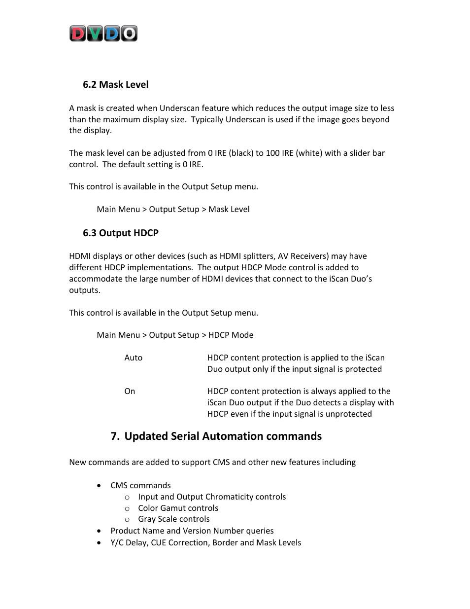 Updated serial automation commands | DVDO DVD VCR Combo User Manual | Page 9 / 15