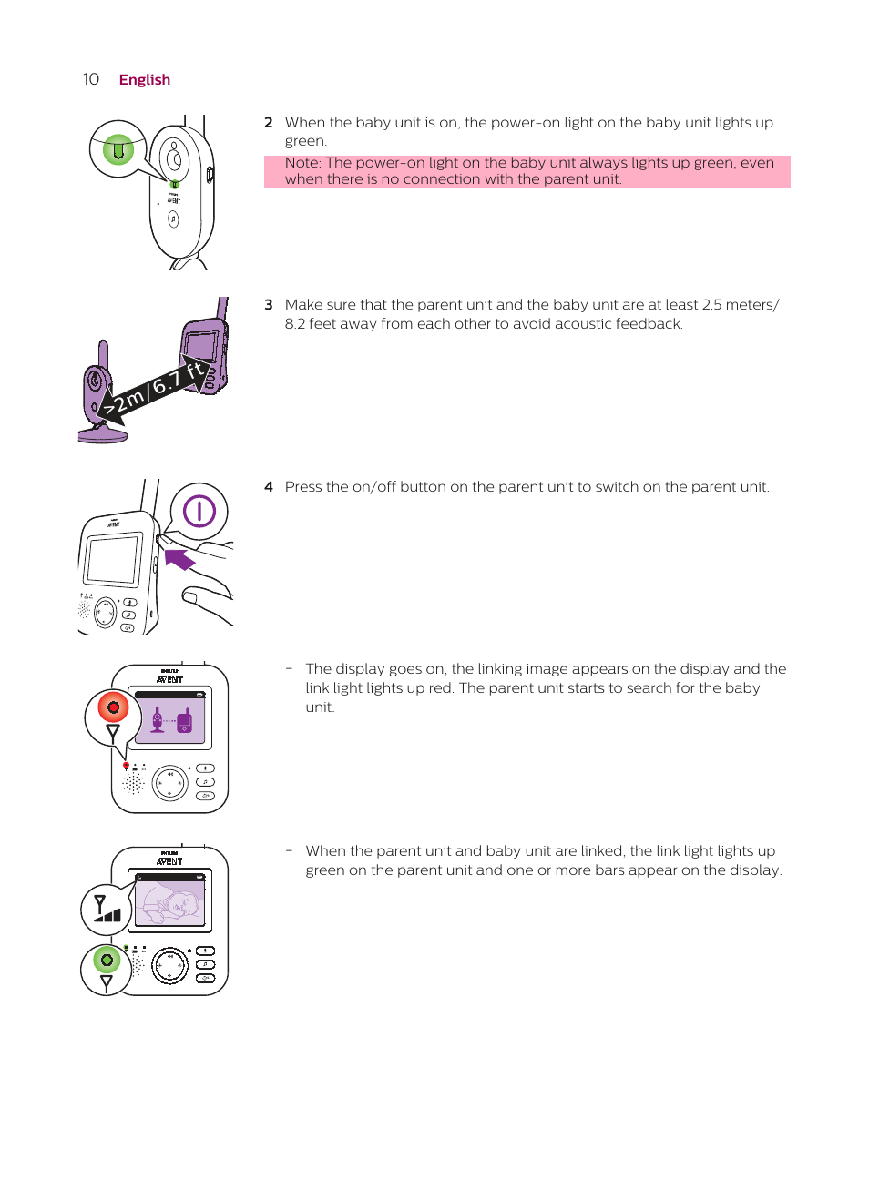 2 m/ 6.7 ft | Philips AVENT SCD620/05 User Manual | Page 10 / 32